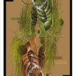 king card with two tiger design