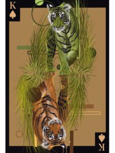 king card with two tiger design
