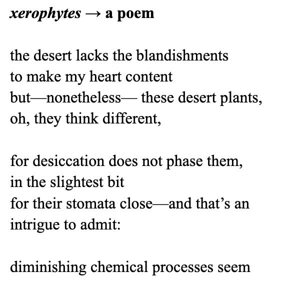 Xerophytes poem